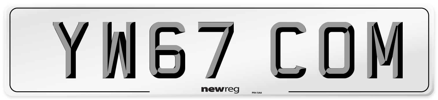 YW67 COM Number Plate from New Reg